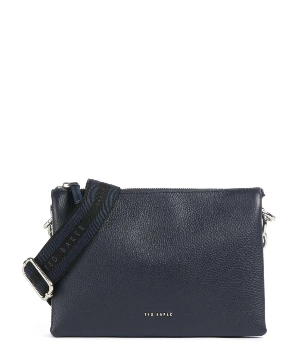 Darceyy Umhängetasche glattes Rindsleder dunkelblau