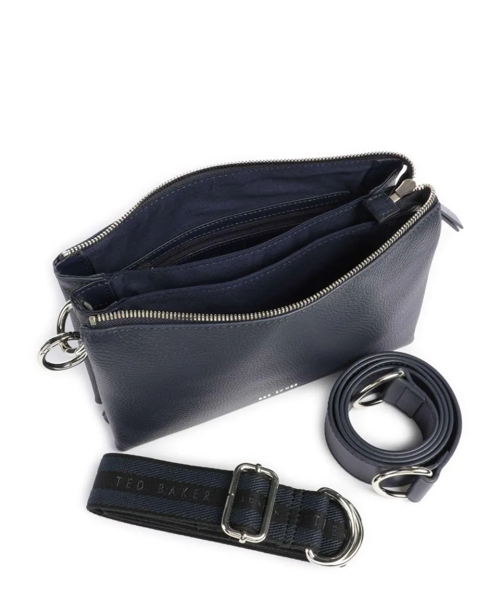 Darceyy Umhängetasche glattes Rindsleder dunkelblau