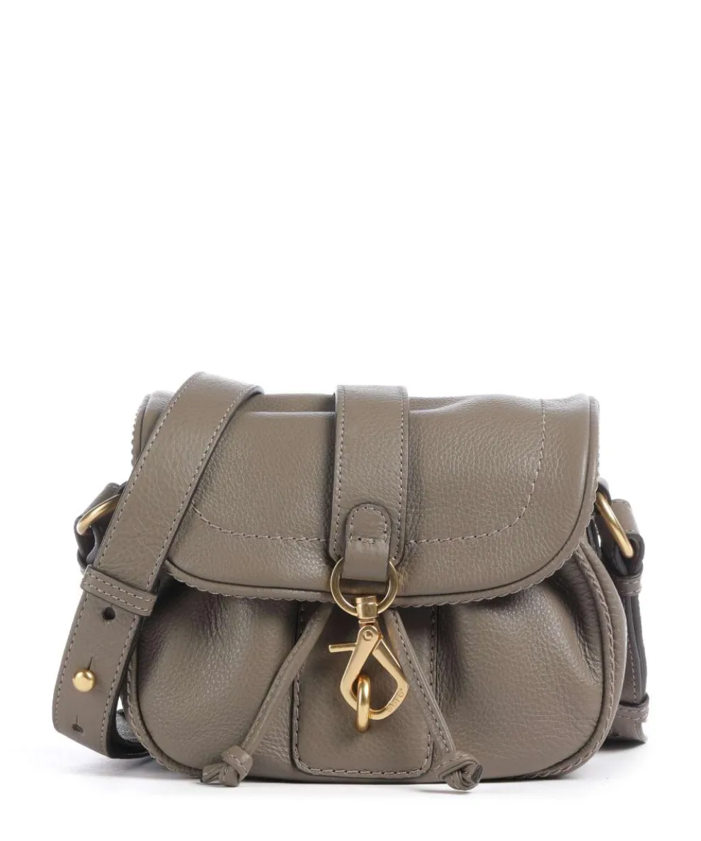 Dalia Star Saddle Umhängetasche genarbtes Leder taupe