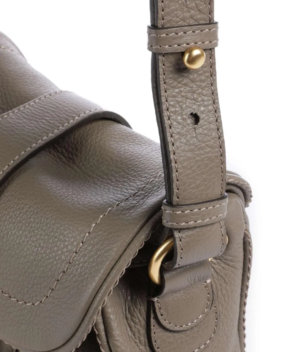 Dalia Star Saddle Umhängetasche genarbtes Leder taupe