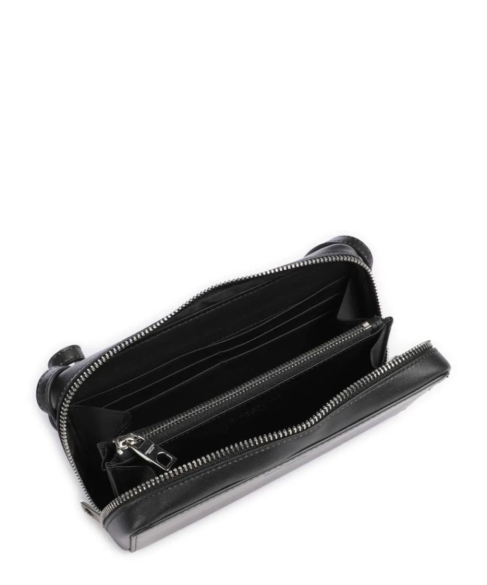 Lou Vintage Leather XS Geldbörse fein genarbtes Rindsleder schwarz