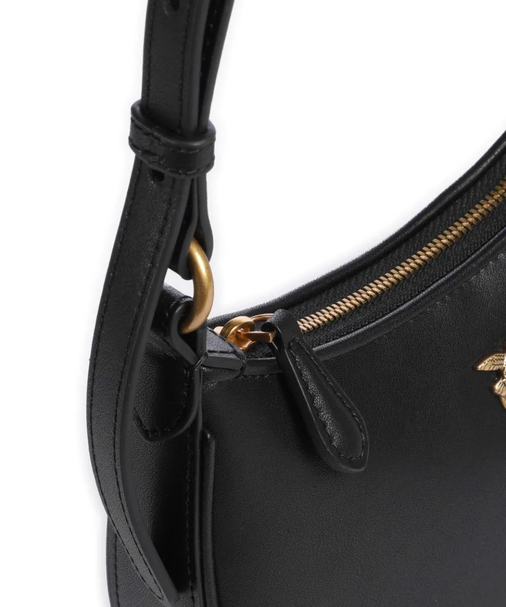 Half Moon Baby Schultertasche fein genarbtes Rindsleder schwarz