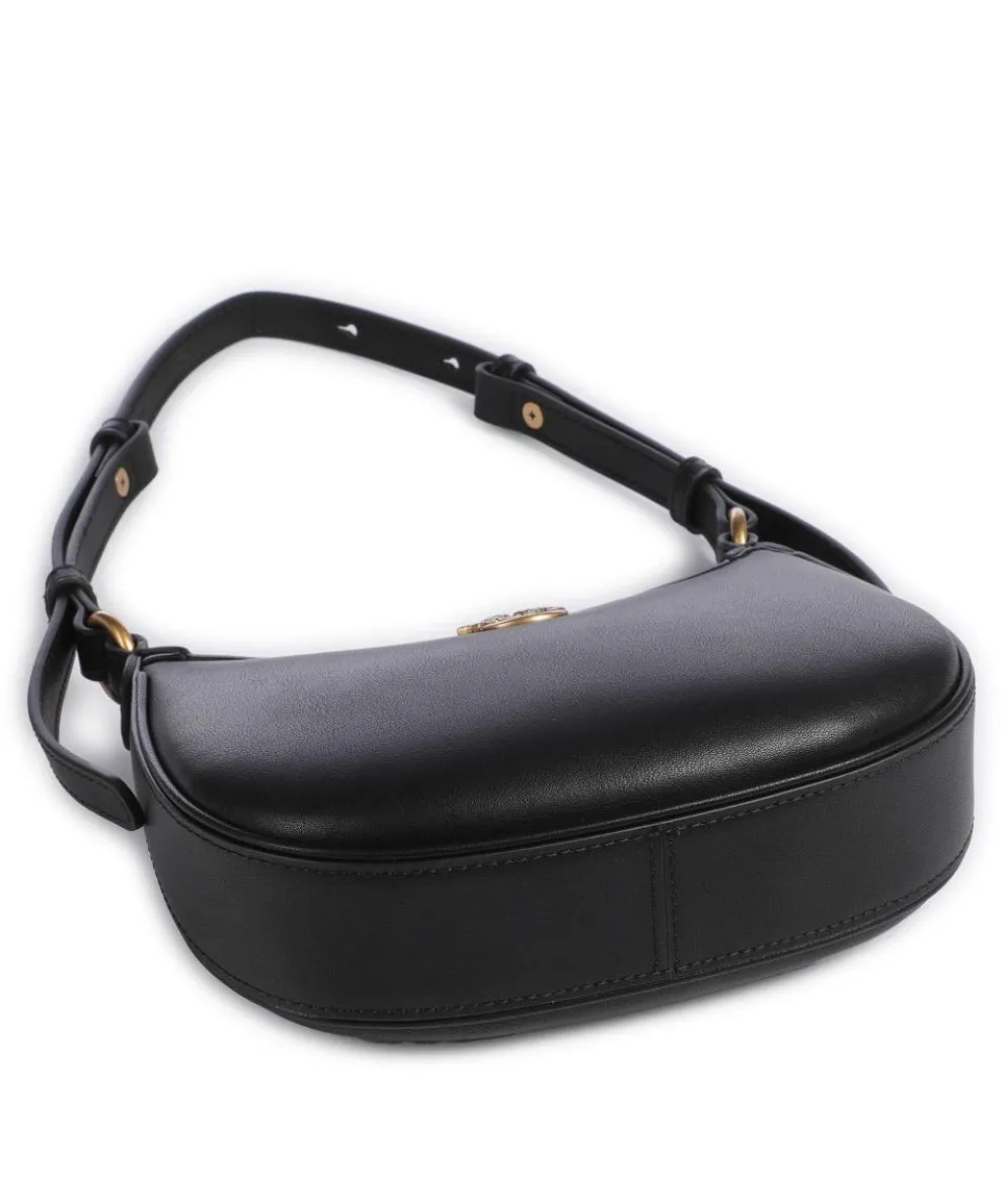 Half Moon Baby Schultertasche fein genarbtes Rindsleder schwarz