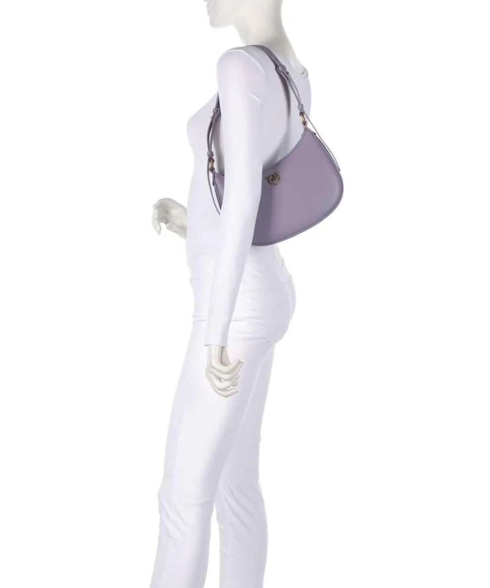 Half Moon Mini Schultertasche fein genarbtes Rindsleder lavendel