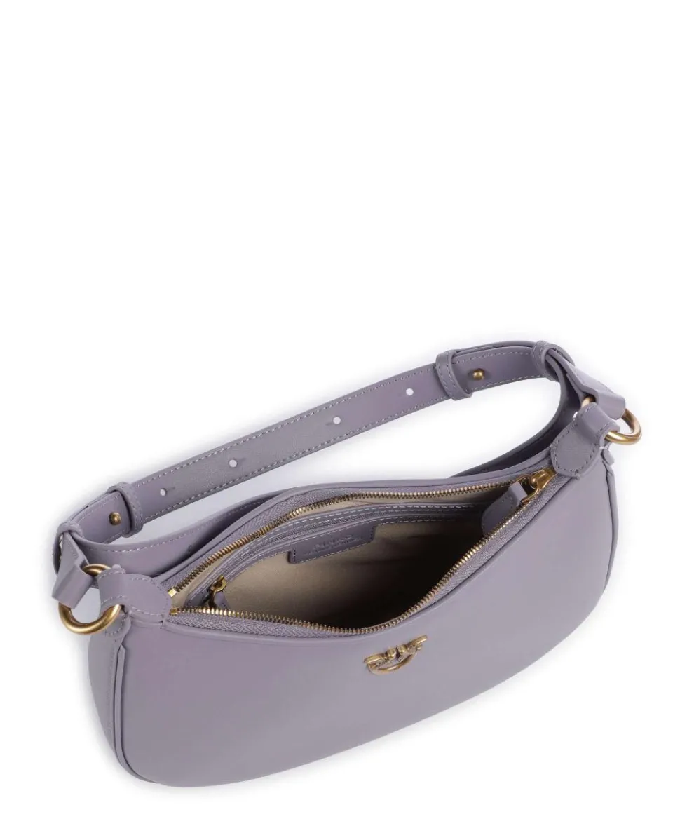 Half Moon Mini Schultertasche fein genarbtes Rindsleder lavendel
