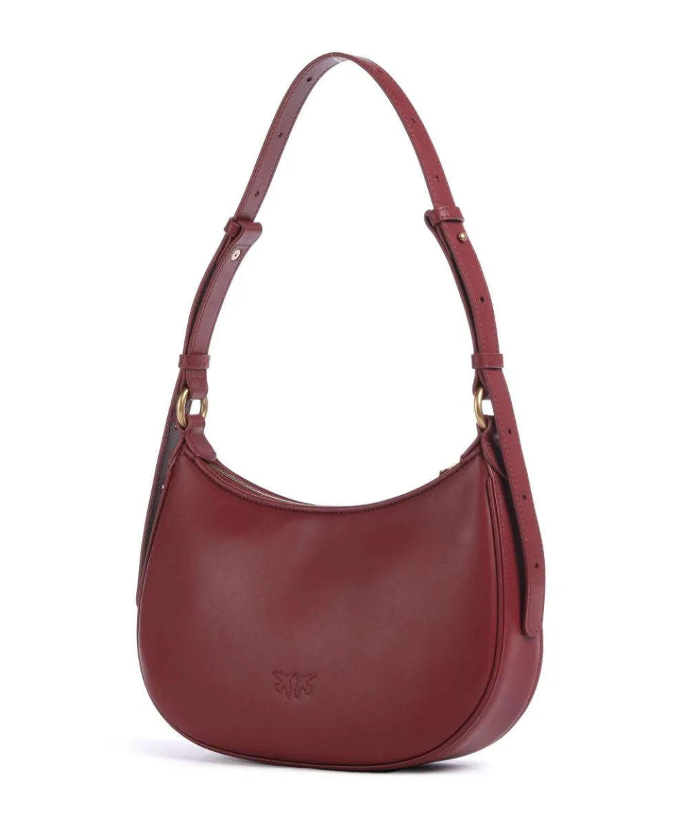 Half Moon Mini Schultertasche fein genarbtes Rindsleder bordeaux