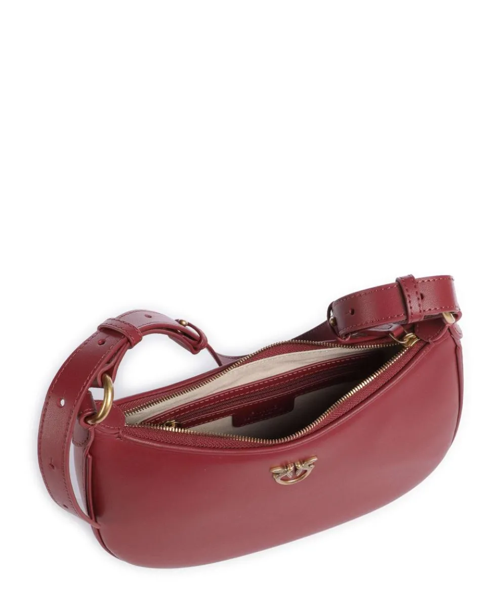 Half Moon Mini Schultertasche fein genarbtes Rindsleder bordeaux