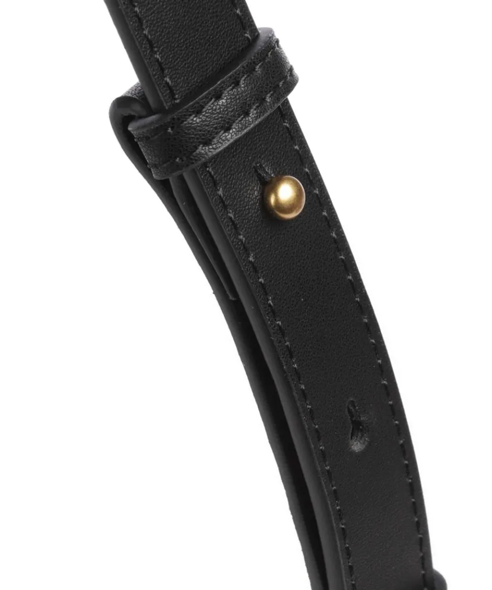 Half Moon Mini Schultertasche fein genarbtes Rindsleder schwarz