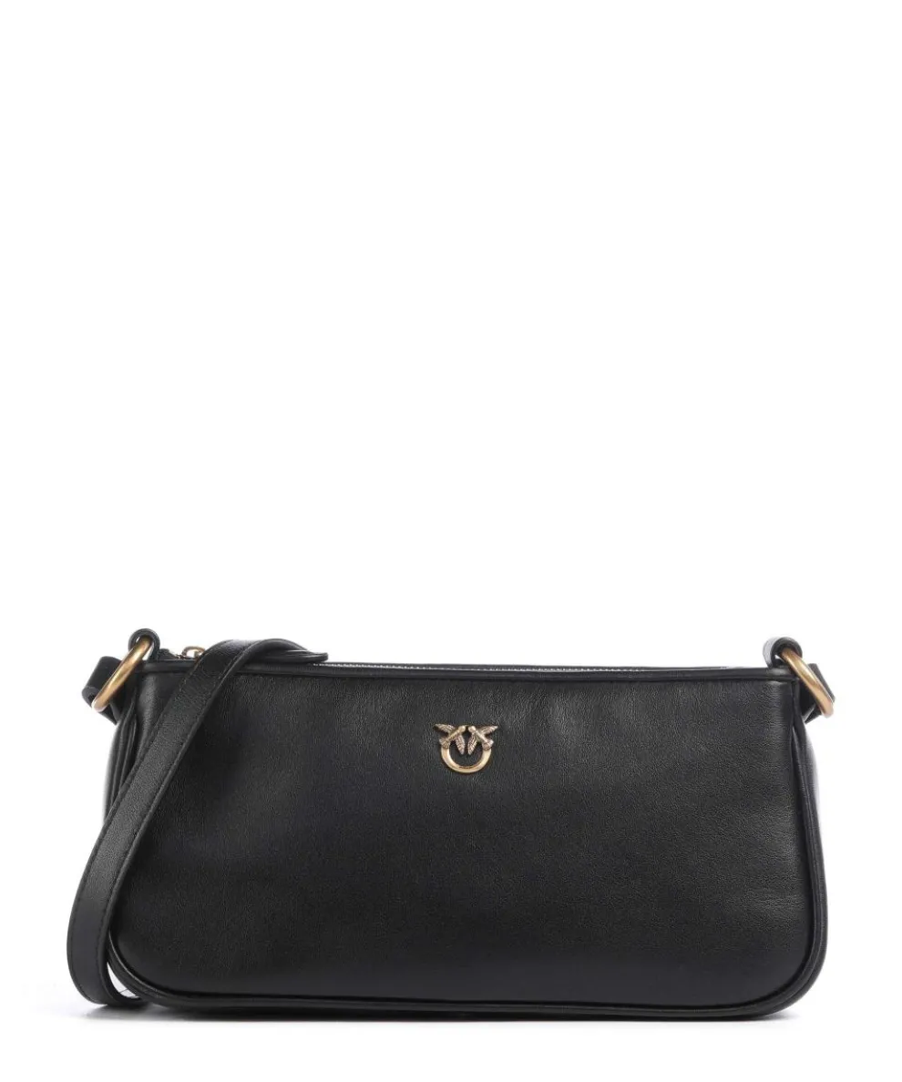 Half Moon Mini Umhängetasche fein genarbtes Kalbsleder schwarz