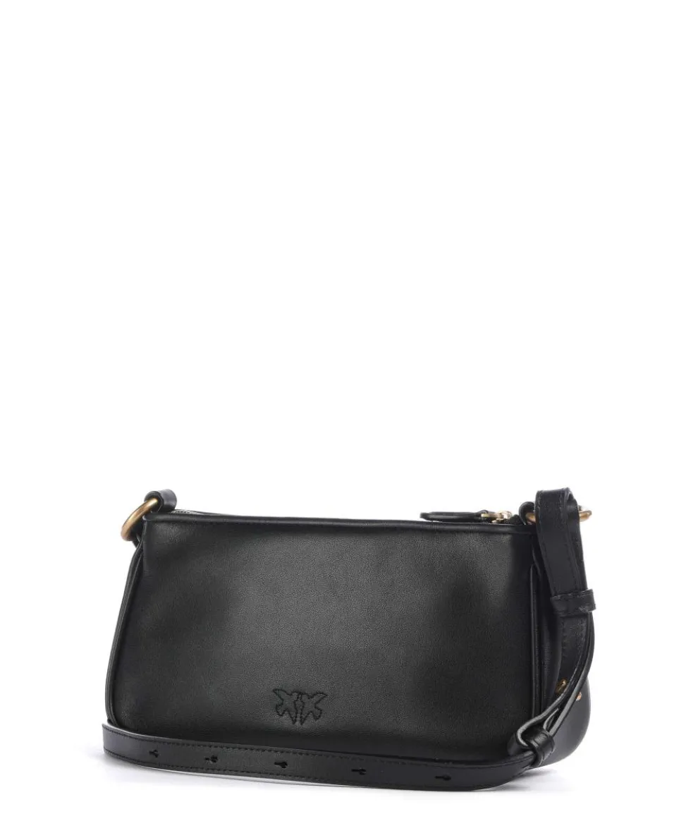 Half Moon Mini Umhängetasche fein genarbtes Kalbsleder schwarz
