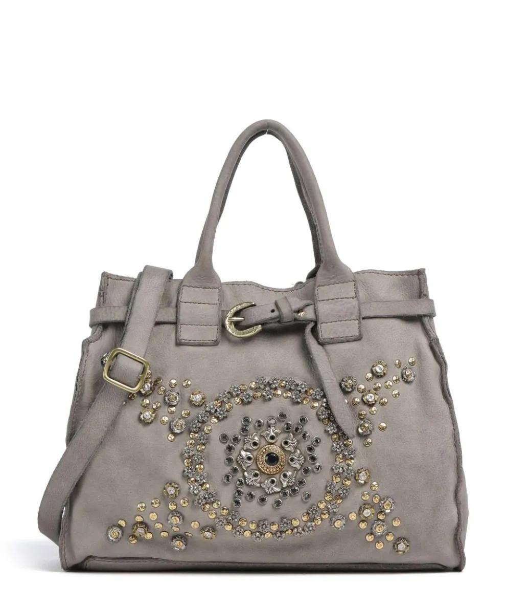 Handtasche fein genarbtes Rindsleder grau