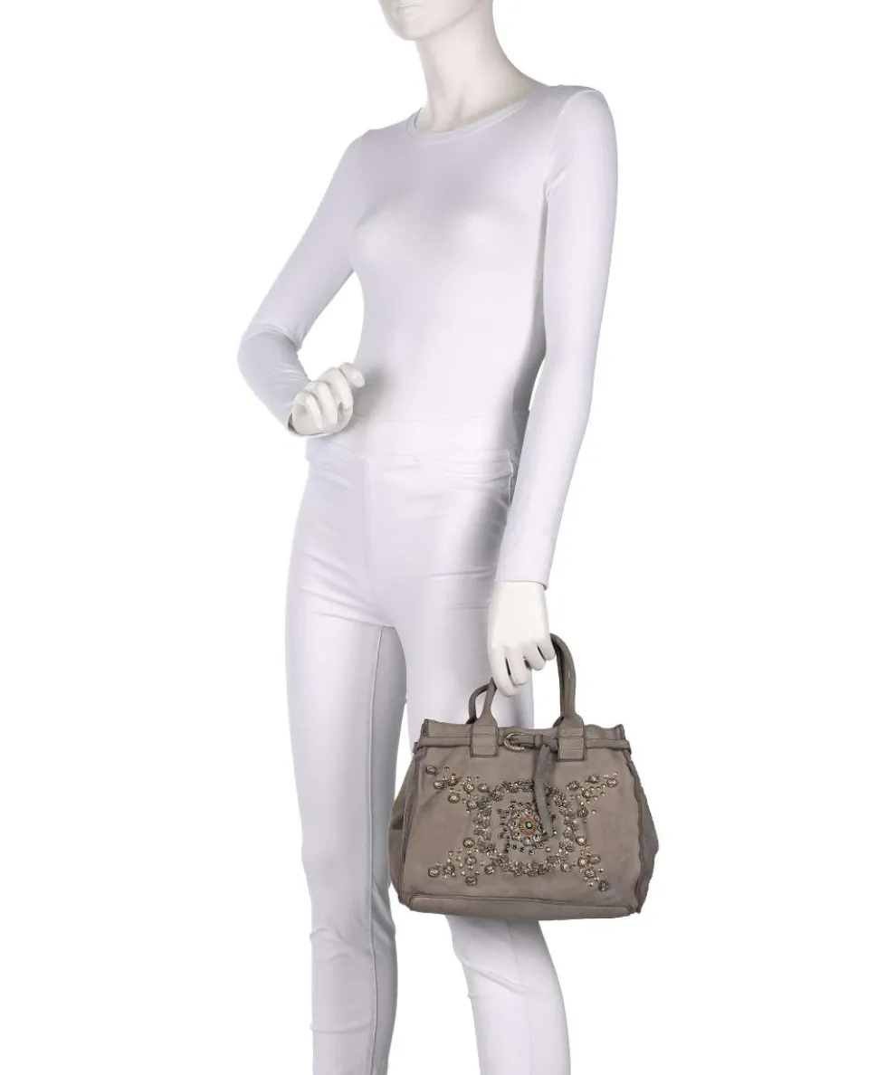 Handtasche fein genarbtes Rindsleder grau