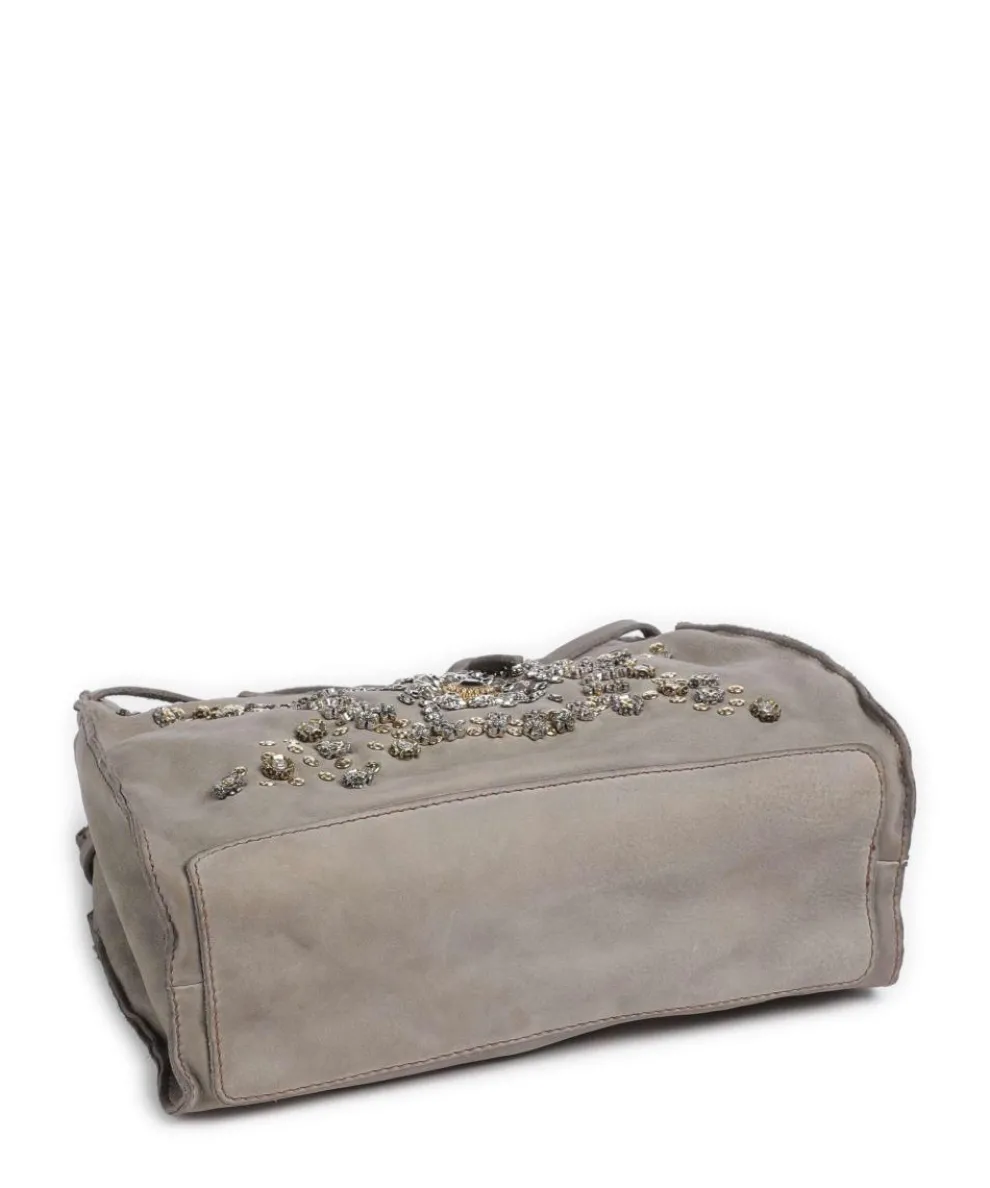 Handtasche fein genarbtes Rindsleder grau