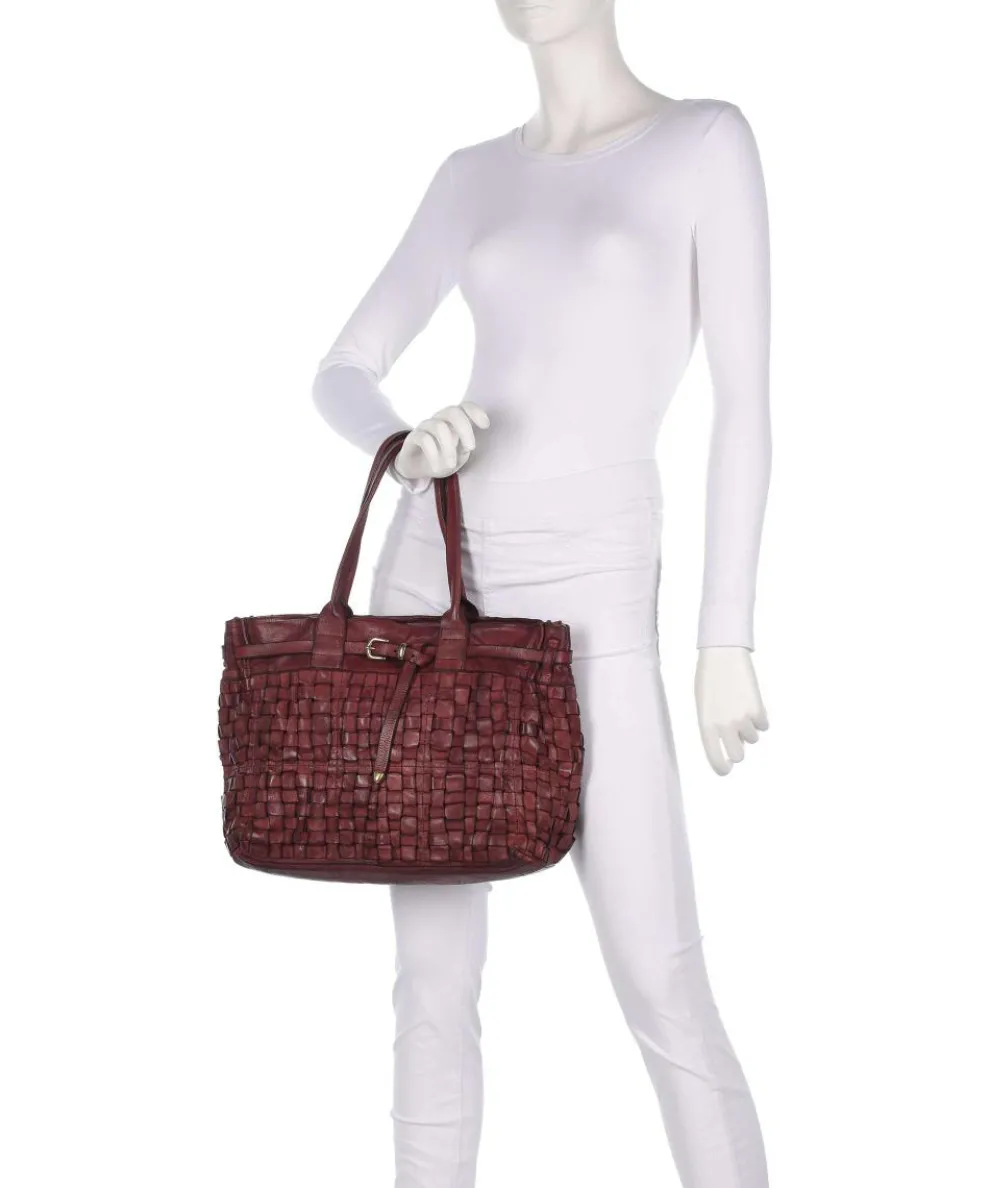 Handtasche fein genarbtes Rindsleder dunkelrot