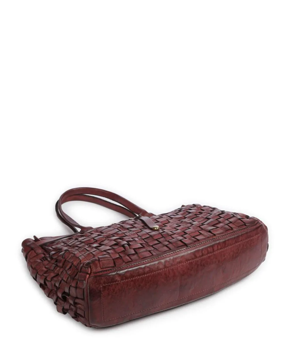 Handtasche fein genarbtes Rindsleder dunkelrot