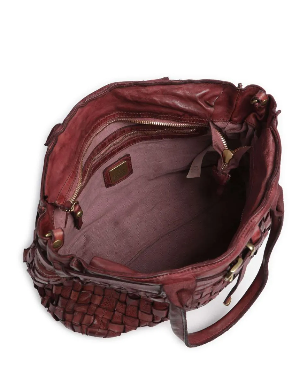 Handtasche fein genarbtes Rindsleder dunkelrot