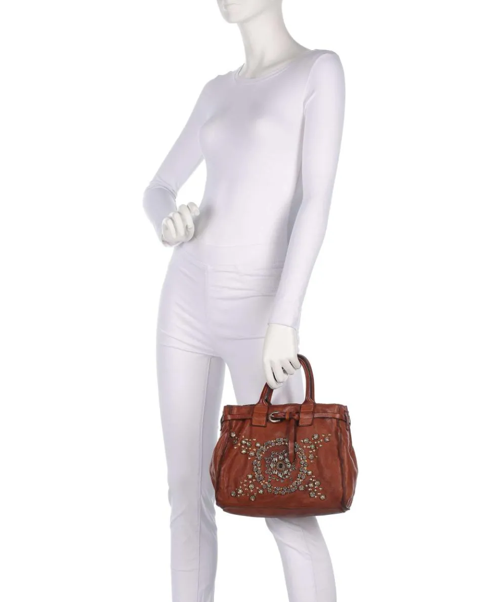 Handtasche fein genarbtes Rindsleder cognac