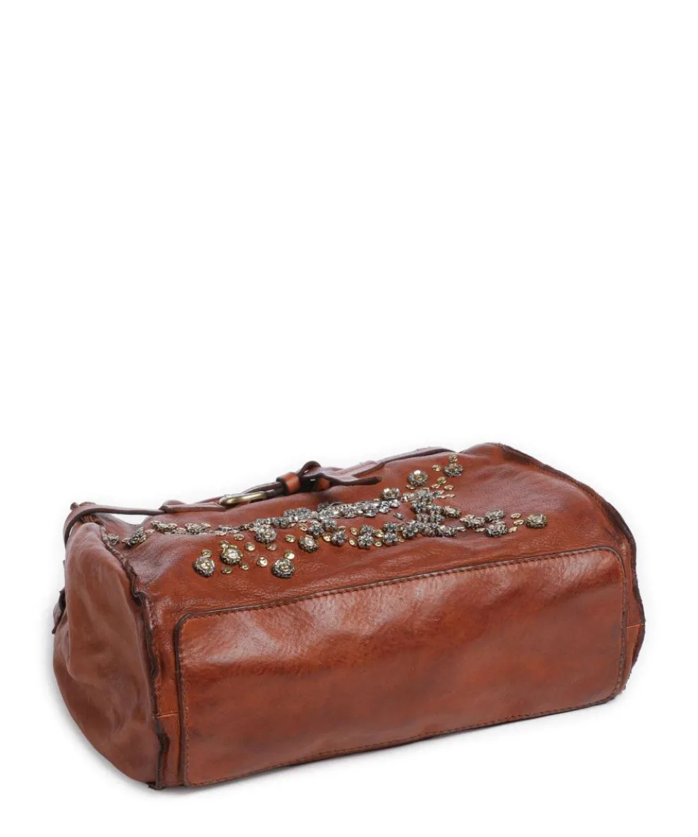 Handtasche fein genarbtes Rindsleder cognac