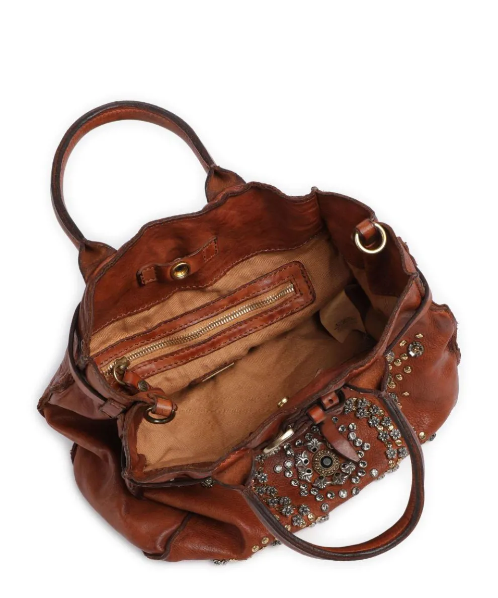 Handtasche fein genarbtes Rindsleder cognac