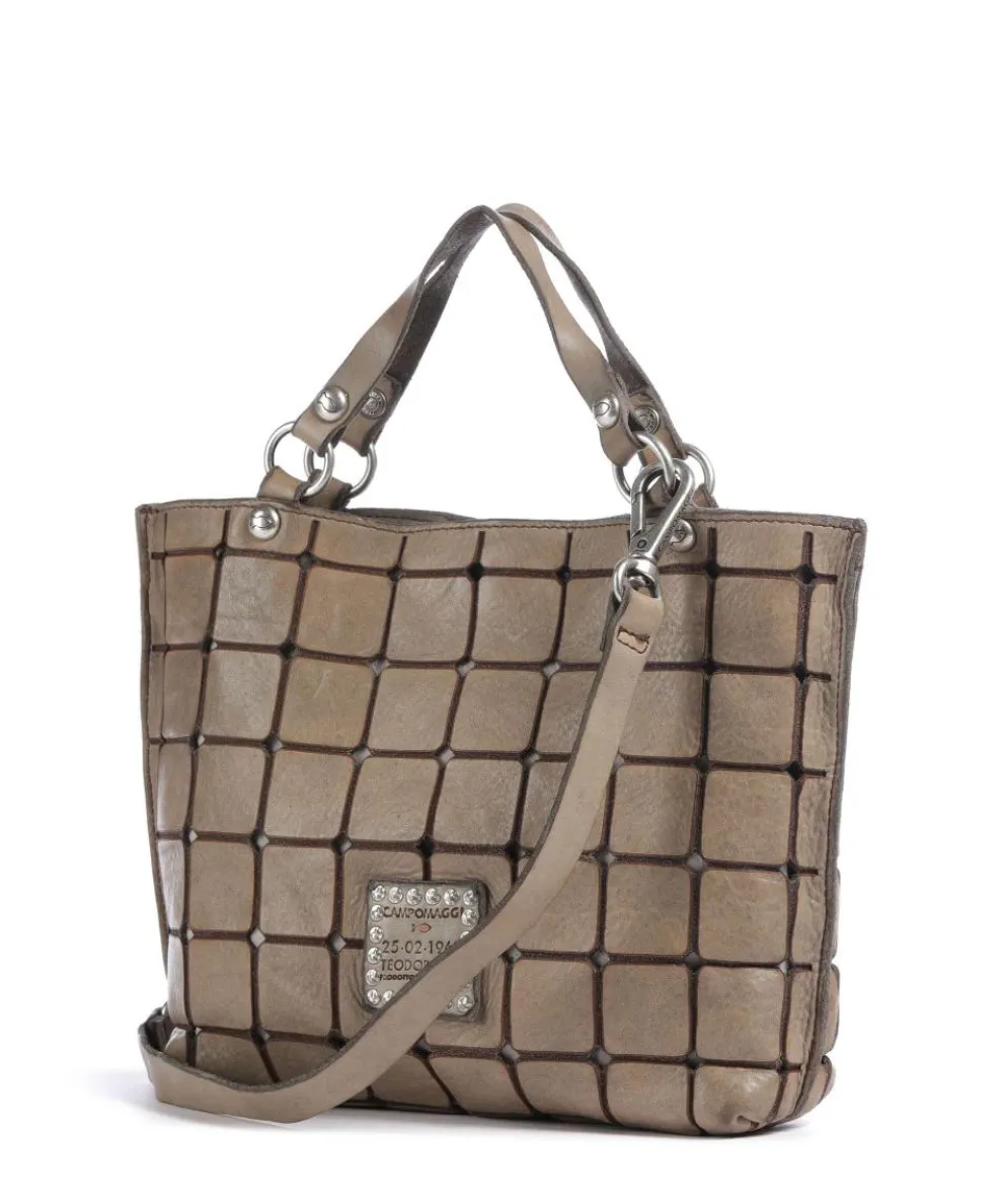 Handtasche fein genarbtes Rindsleder stein