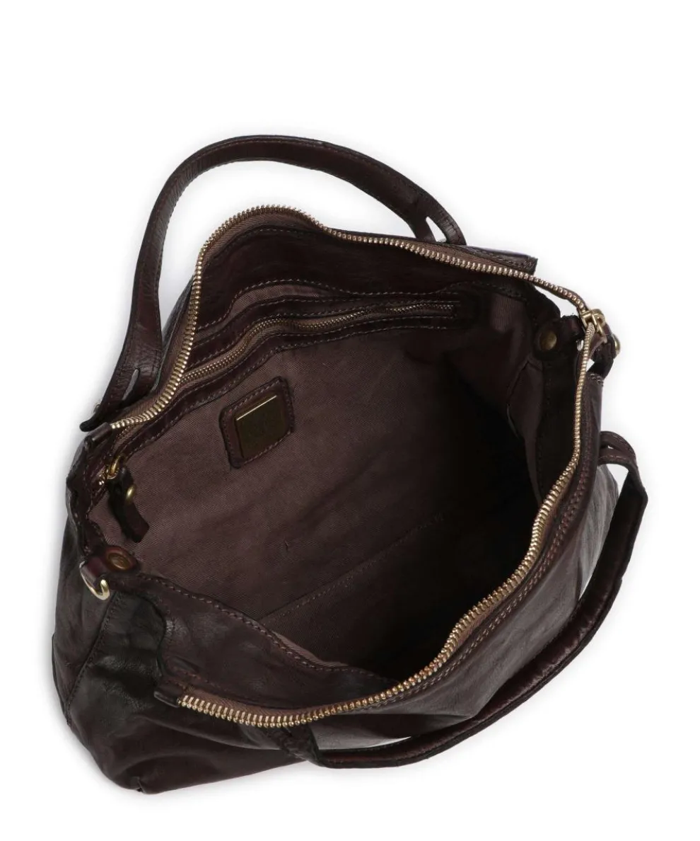 Handtasche fein genarbtes Rindsleder dunkelbraun