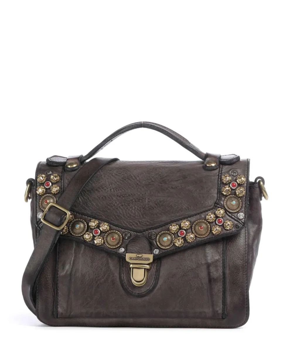 Handtasche fein genarbtes Rindsleder dunkelgrau