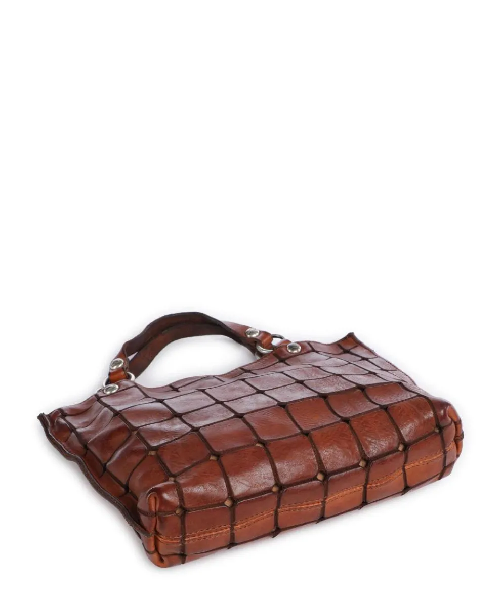 Handtasche fein genarbtes Rindsleder cognac
