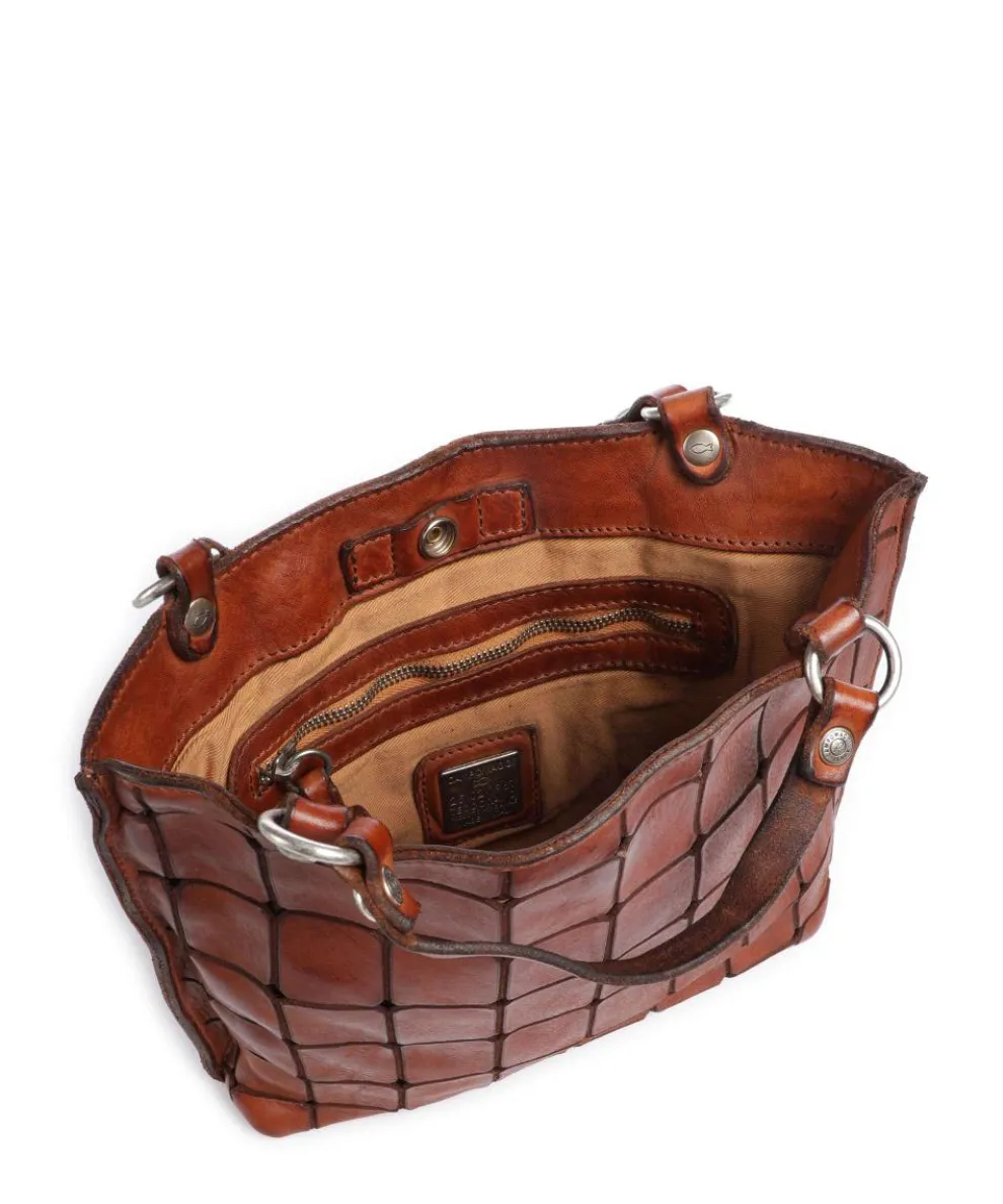 Handtasche fein genarbtes Rindsleder cognac