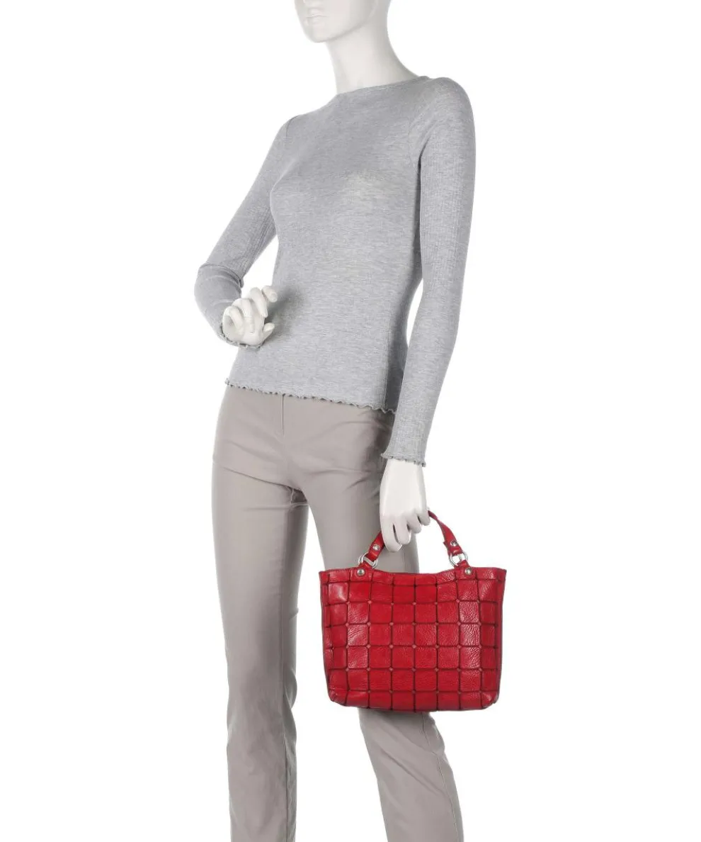 Handtasche fein genarbtes Rindsleder rot