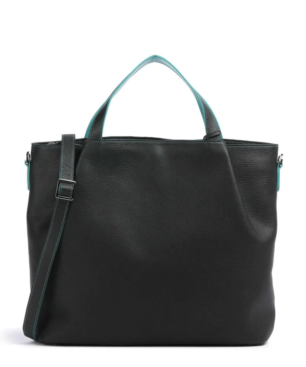 Handtasche genarbtes Rindsleder schwarz