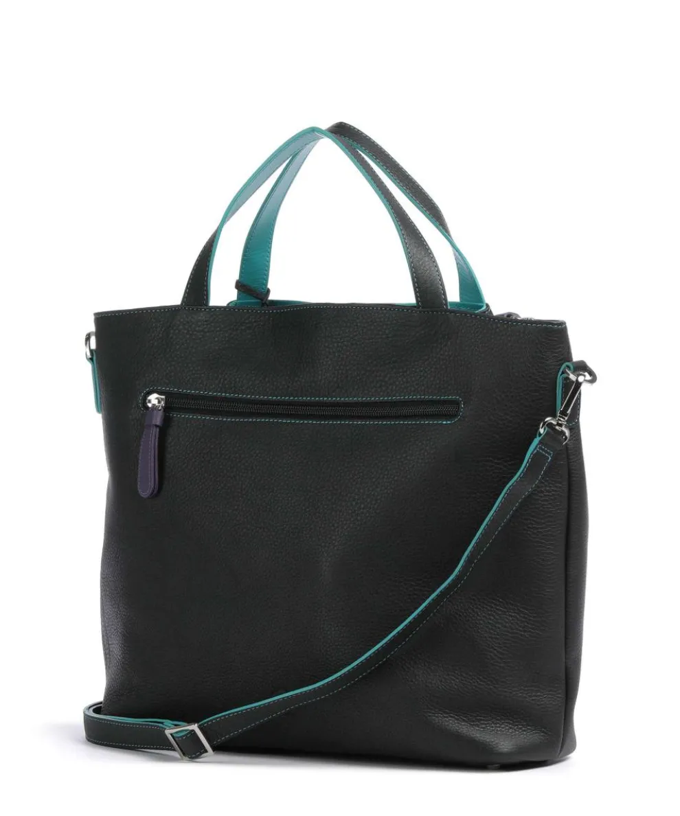 Handtasche genarbtes Rindsleder schwarz