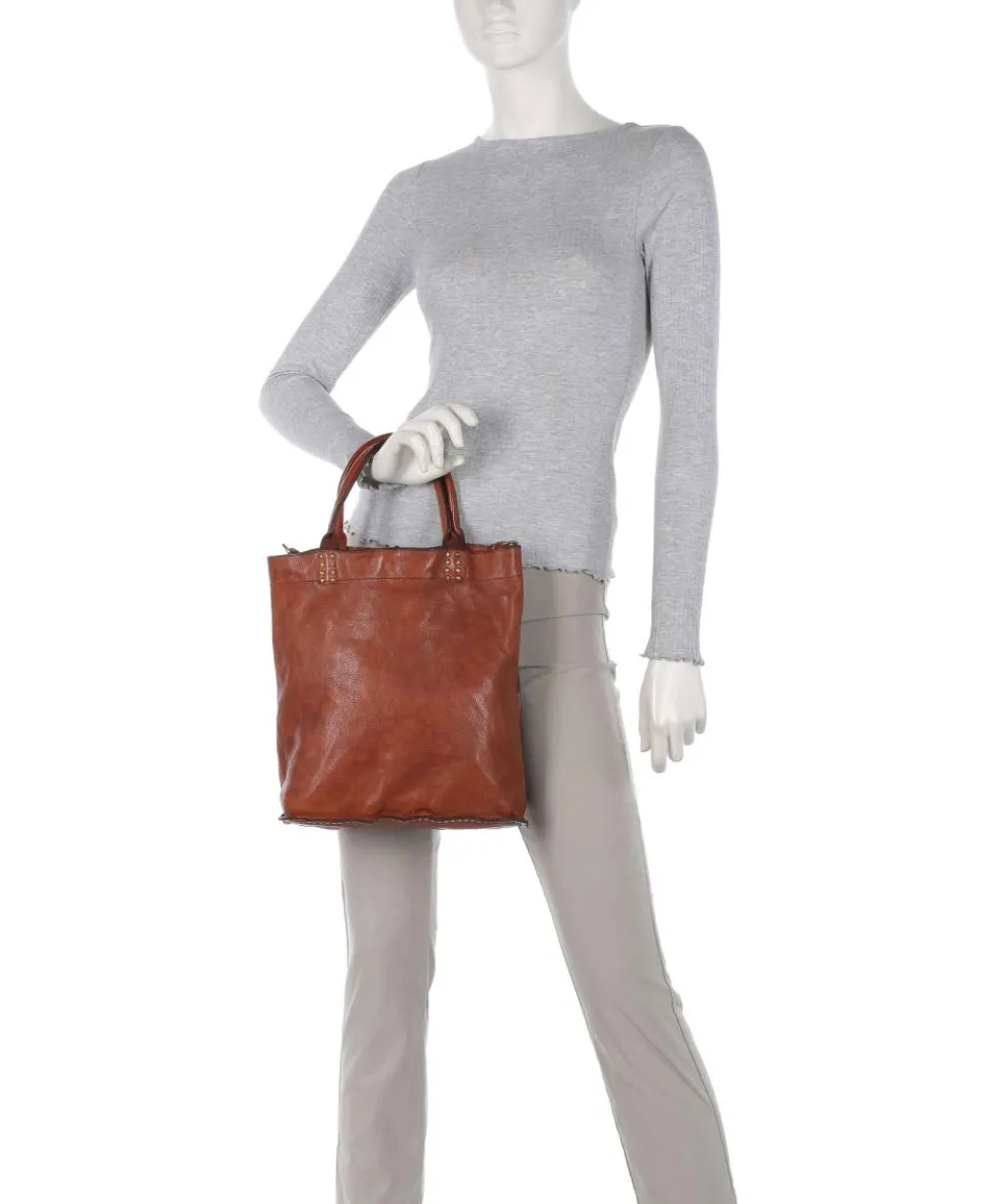 Handtasche genarbtes Rindsleder cognac