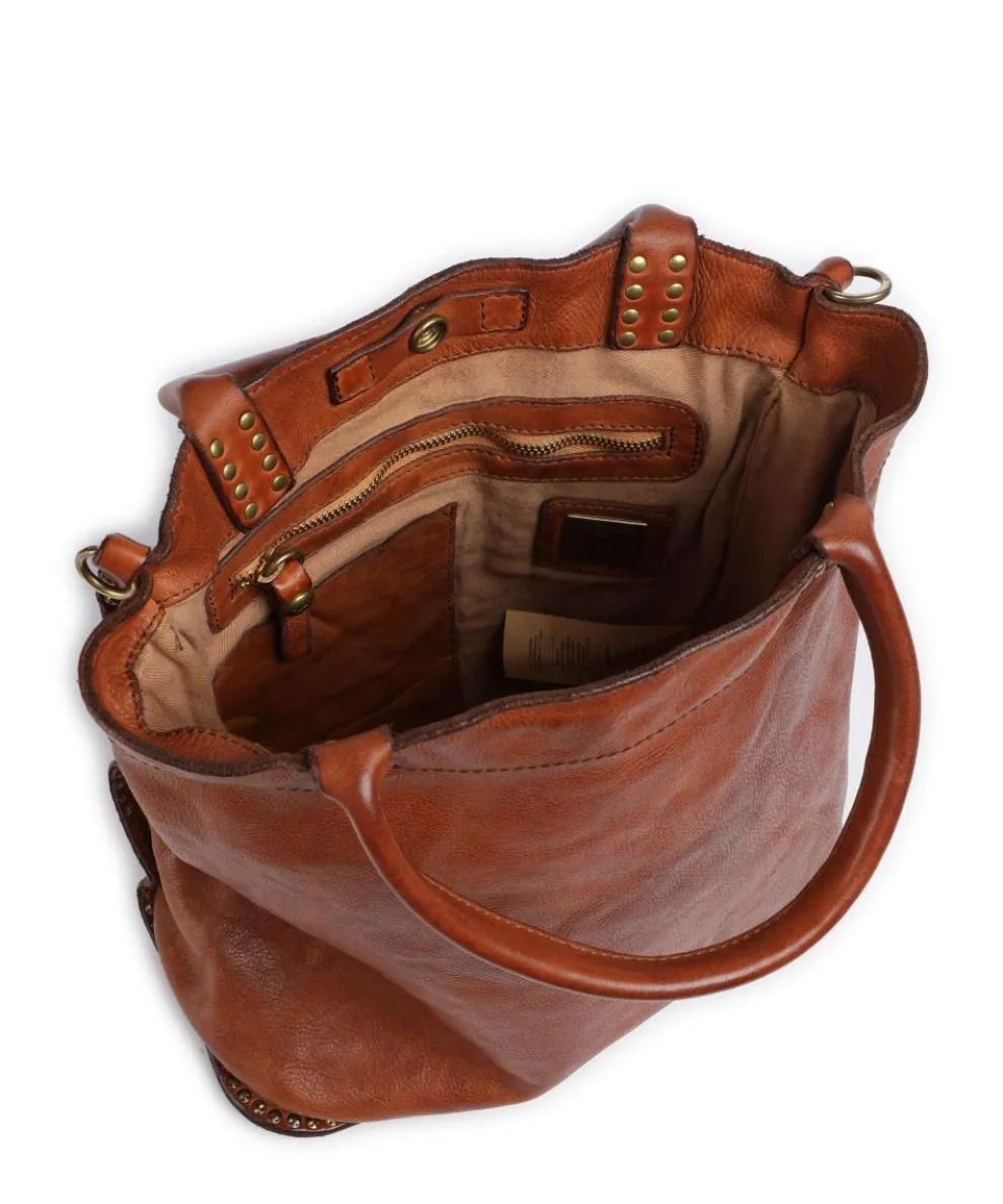 Handtasche genarbtes Rindsleder cognac