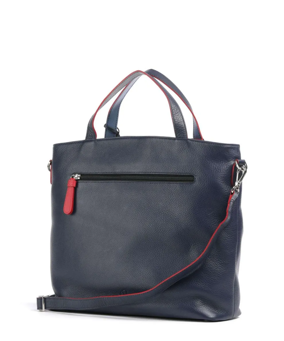 Handtasche genarbtes Rindsleder navy