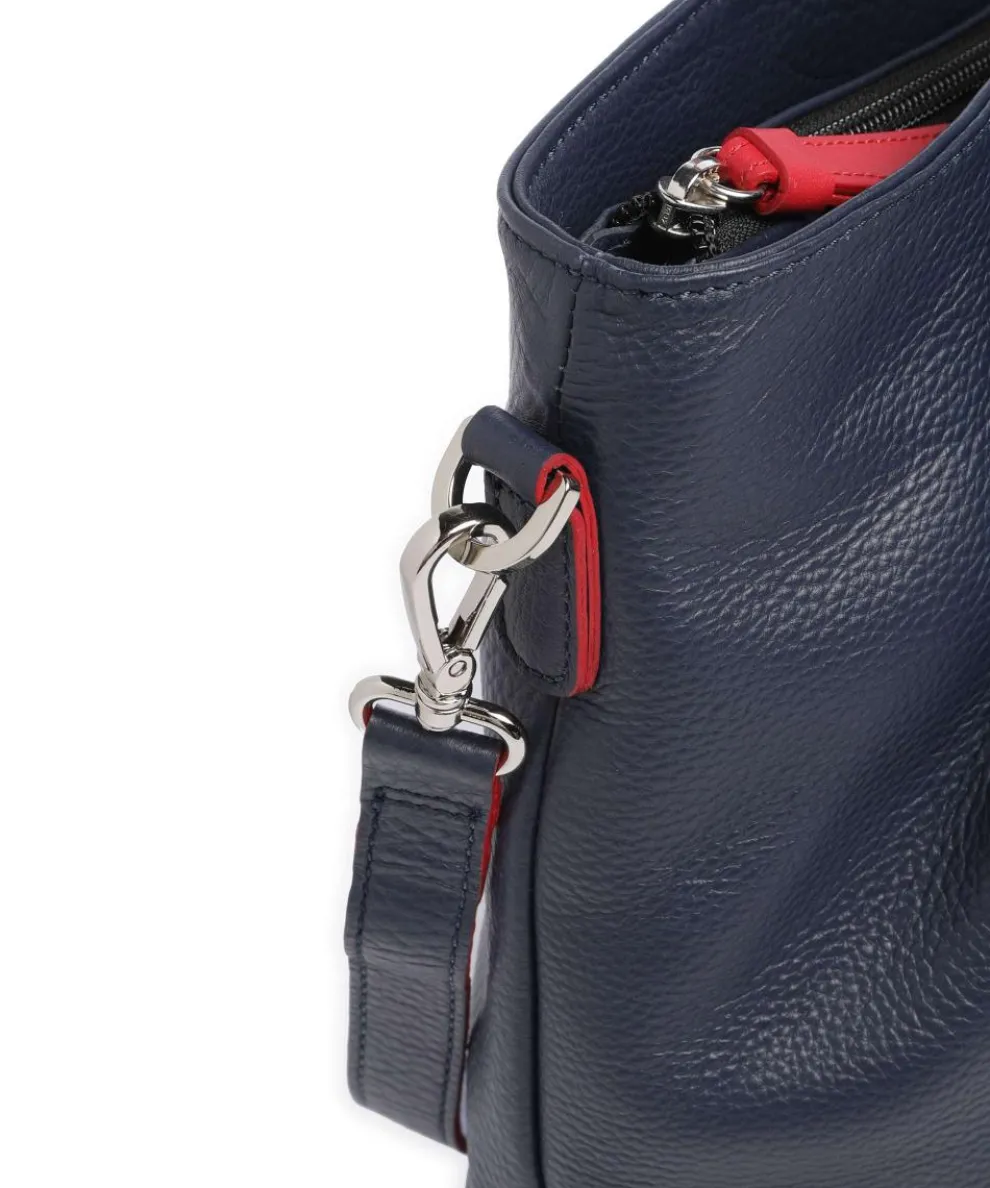 Handtasche genarbtes Rindsleder navy