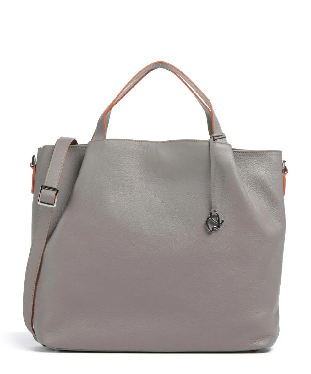 Handtasche genarbtes Rindsleder grau