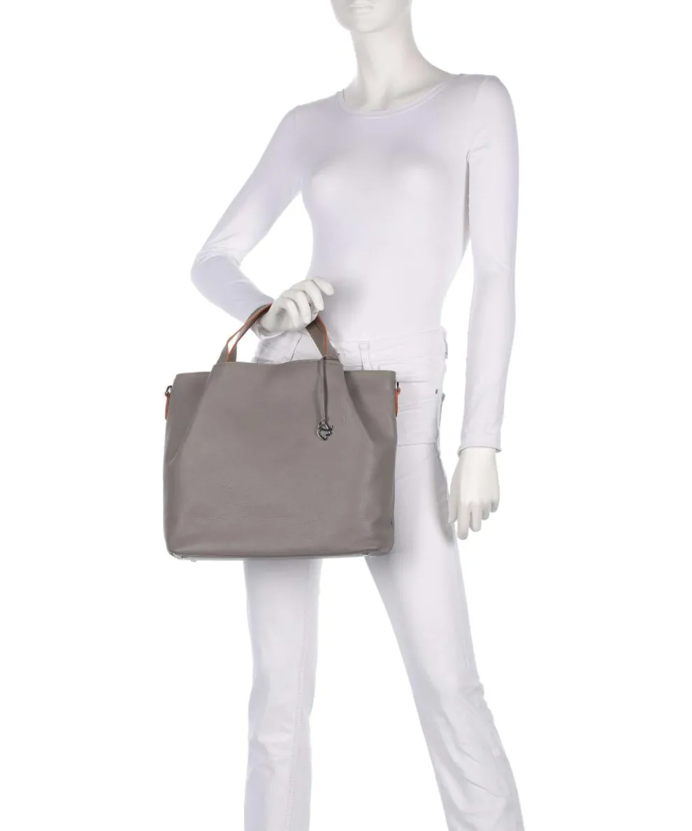 Handtasche genarbtes Rindsleder grau