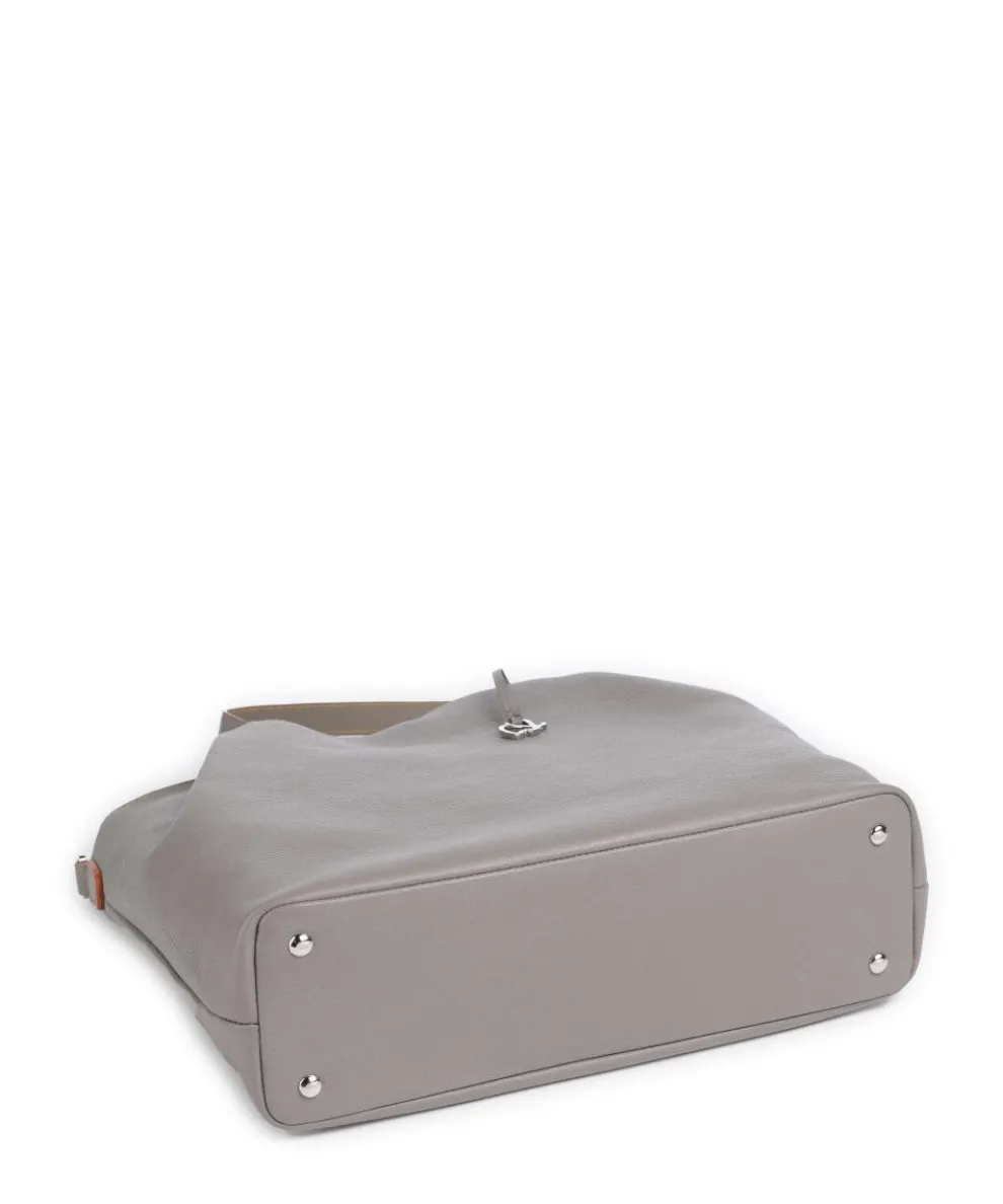 Handtasche genarbtes Rindsleder grau