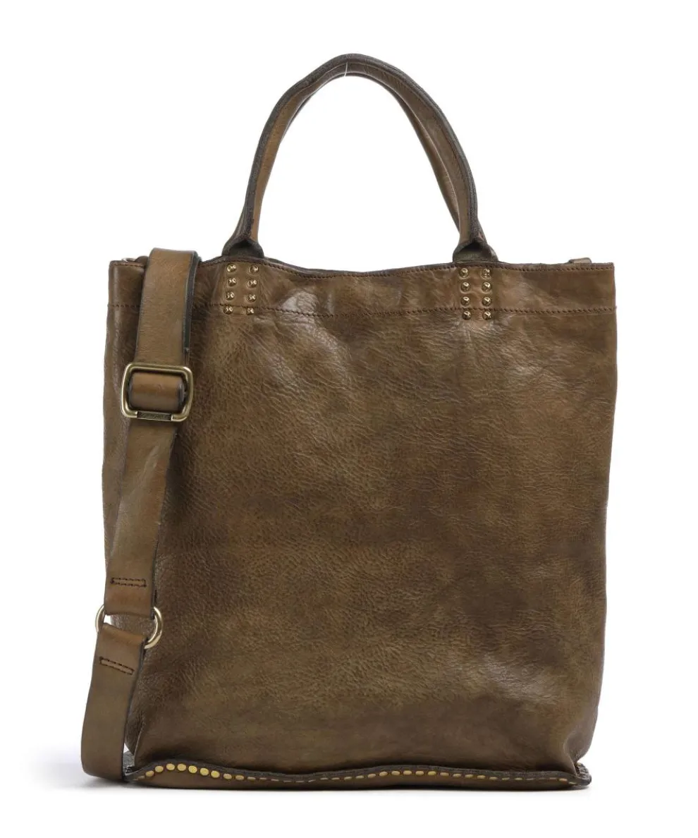 Handtasche genarbtes Rindsleder olivgrün