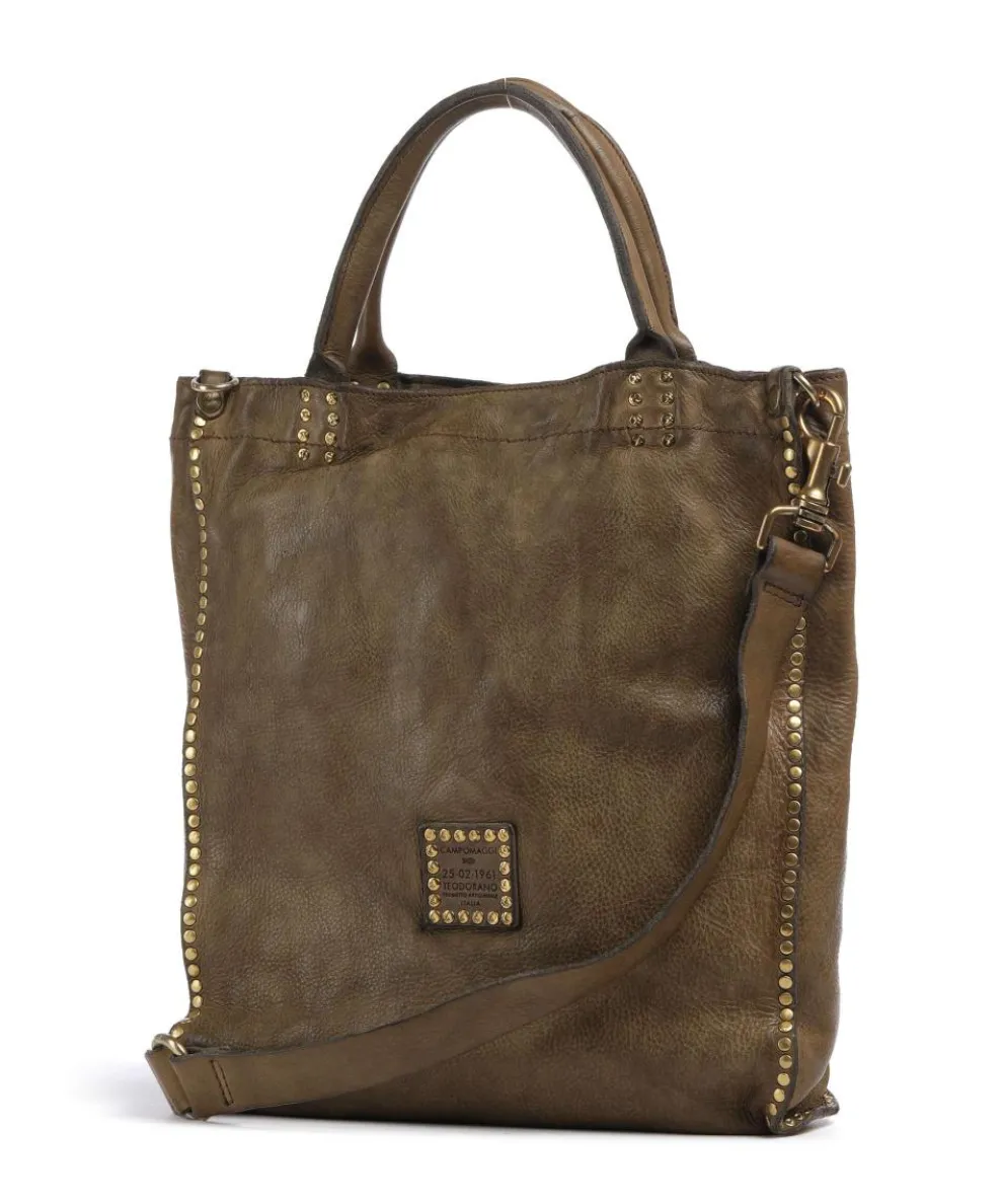 Handtasche genarbtes Rindsleder olivgrün