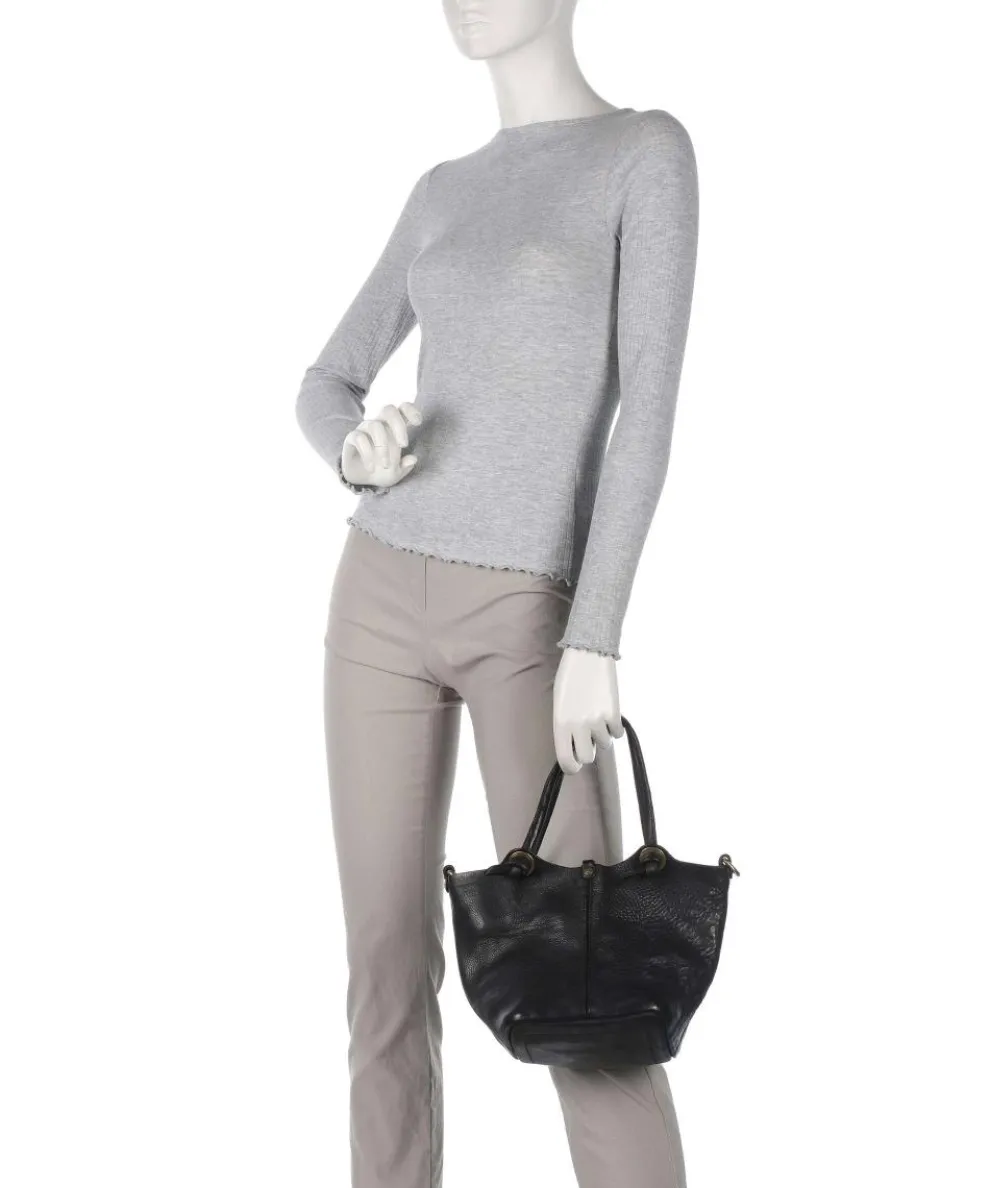 Handtasche genarbtes Rindsleder schwarz