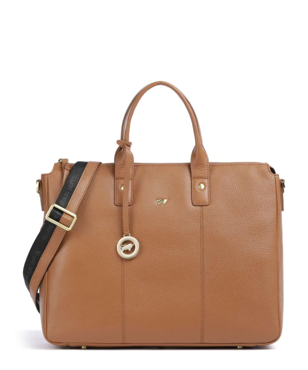 Hanna Aktentasche 14″ genarbtes Rindsleder cognac