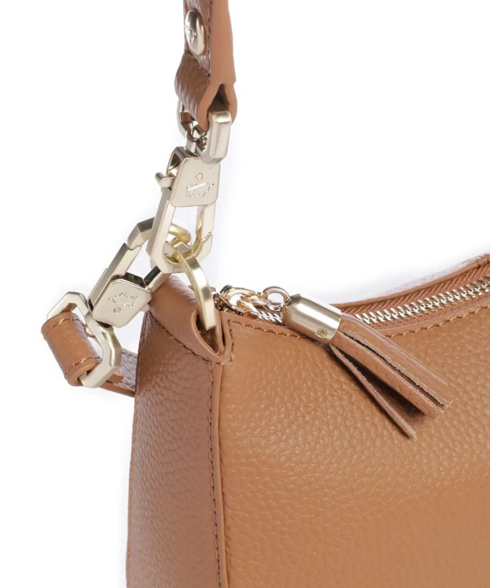 Hanna Schultertasche genarbtes Rindsleder braun