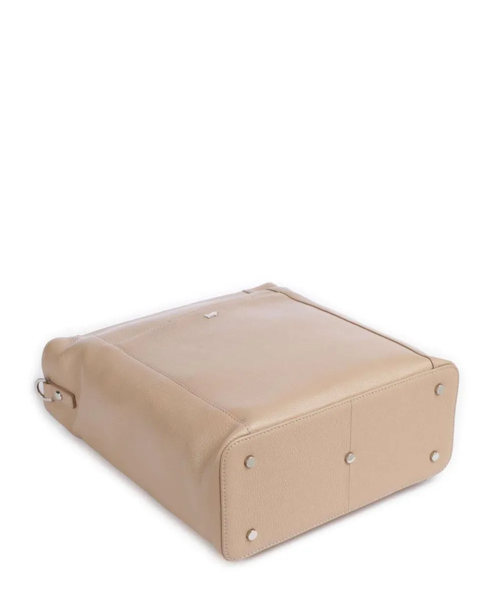 Hanna Shopper 13″ genarbtes Leder beige