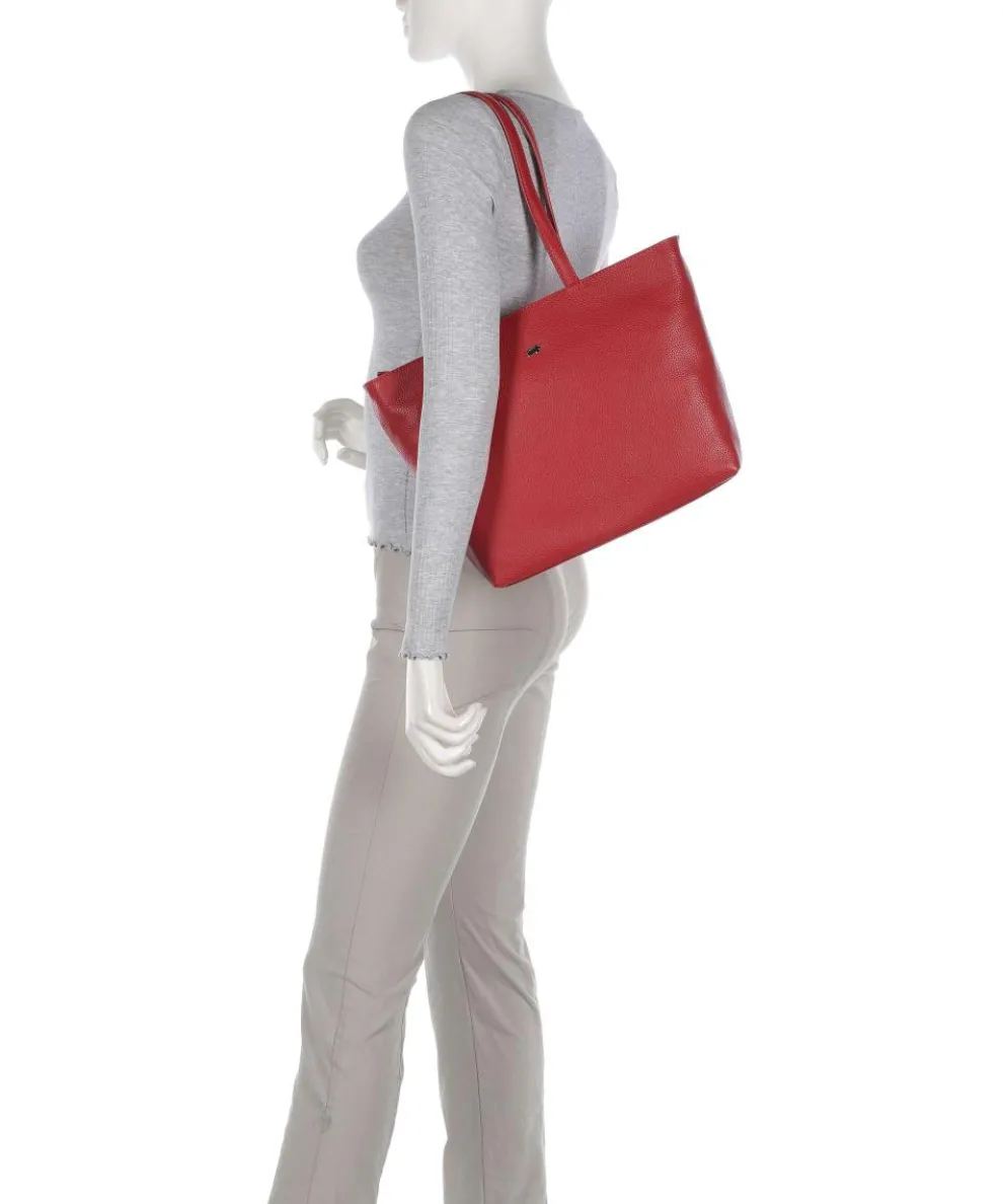 Hanna Shopper genarbtes Leder rot