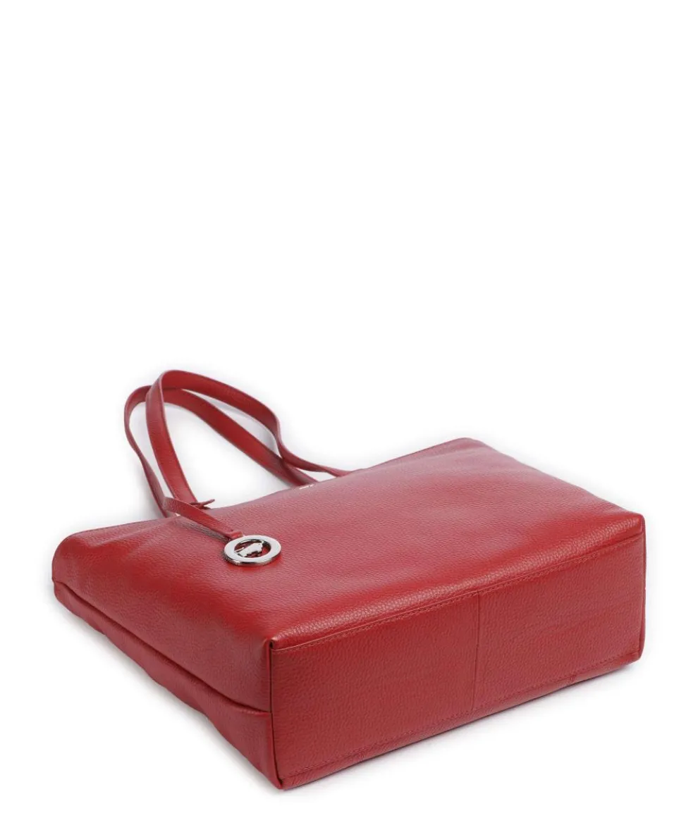 Hanna Shopper genarbtes Leder rot