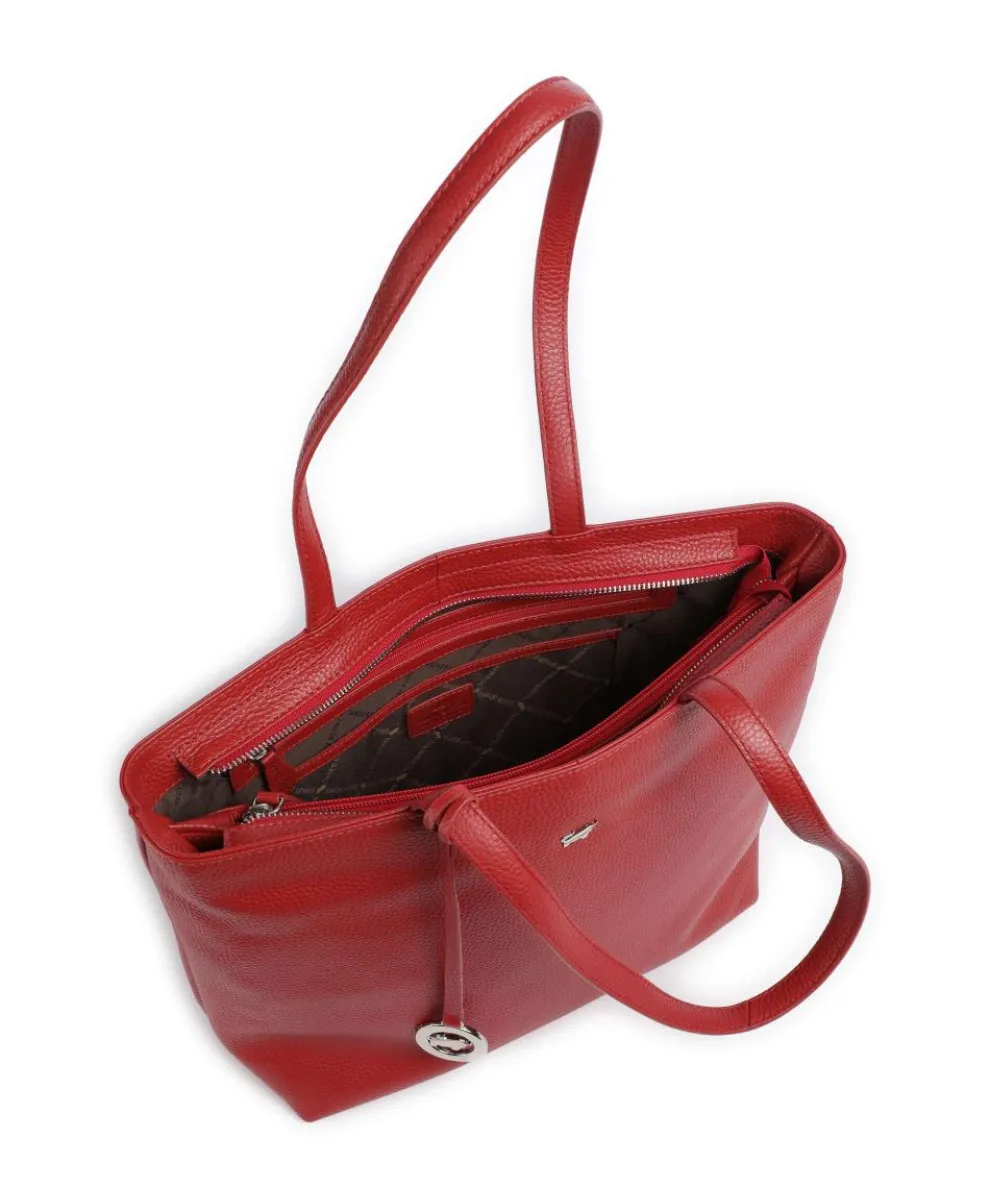 Hanna Shopper genarbtes Leder rot