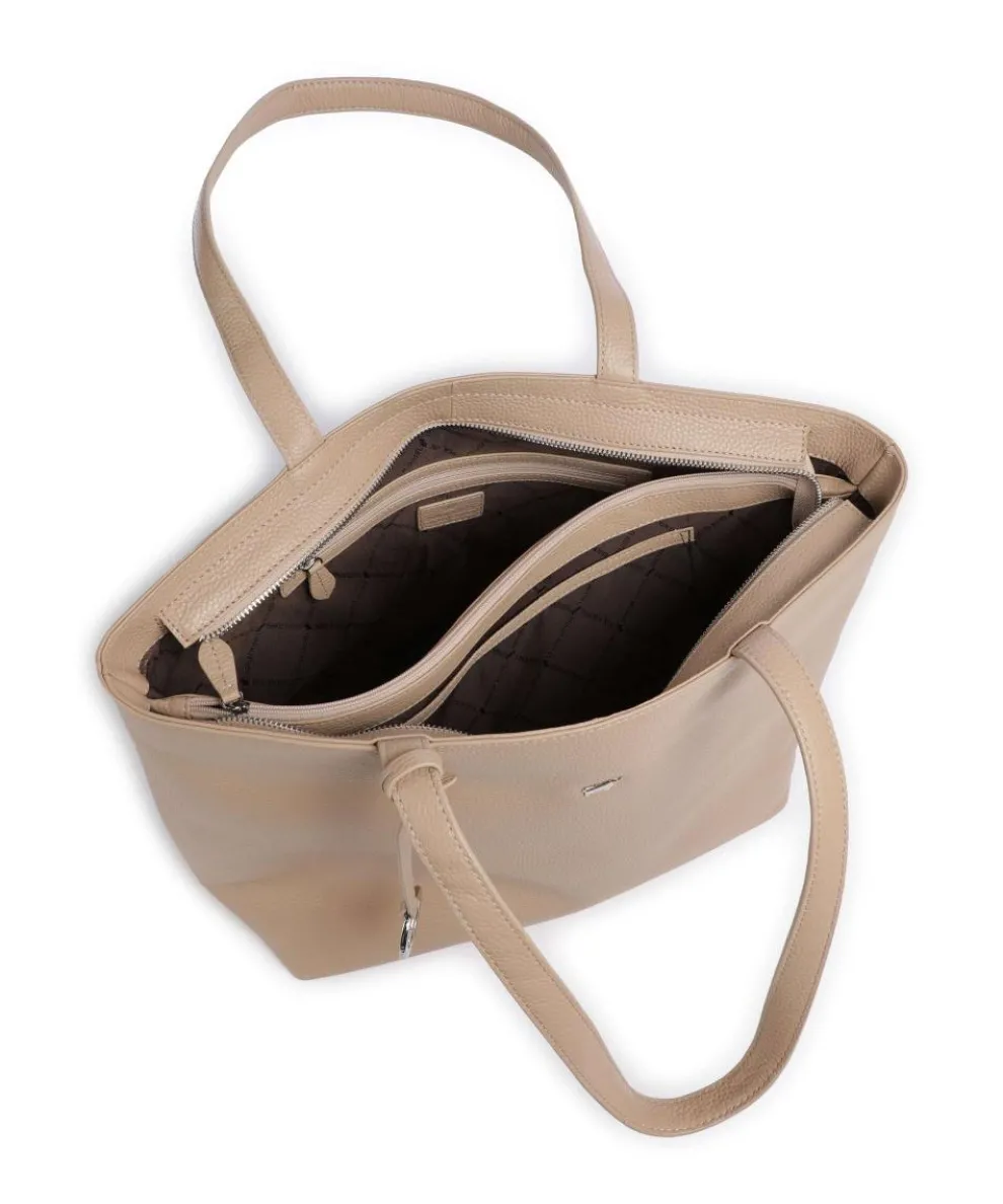 Hanna Shopper genarbtes Rindsleder beige