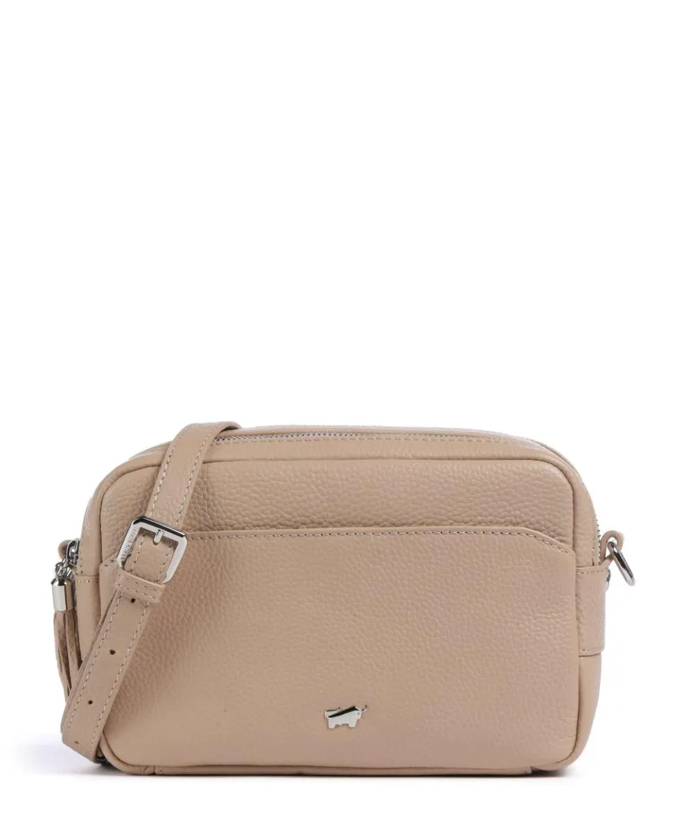 Hanna Umhängetasche genarbtes Rindsleder beige