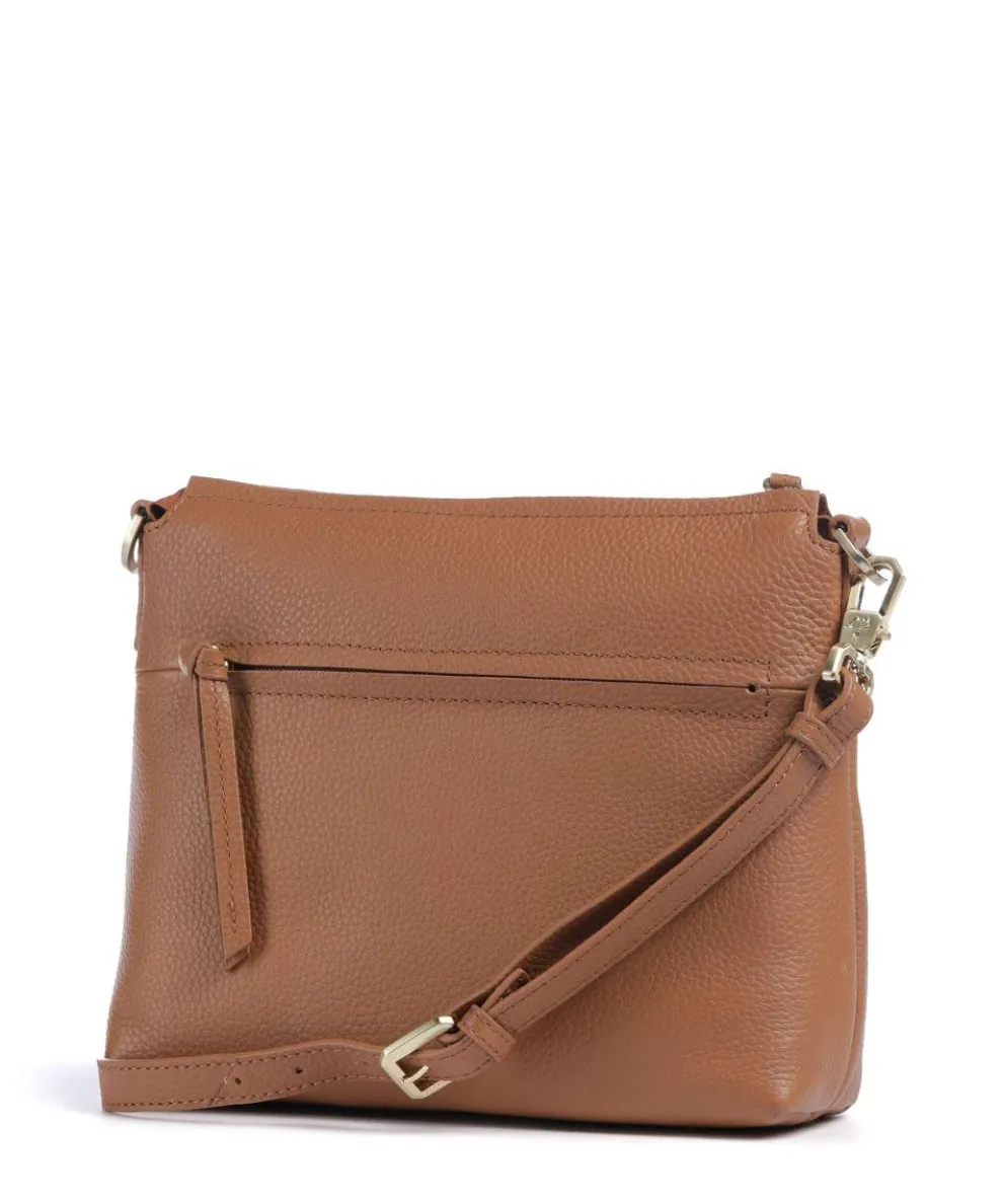 Hanna Umhängetasche genarbtes Rindsleder cognac